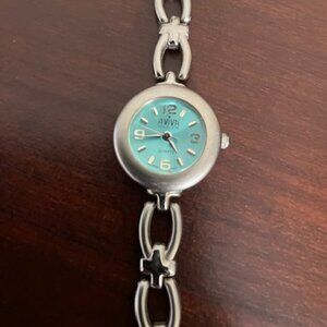 Aviva Women's Silver Bracelet Watch with Turquoise Dial